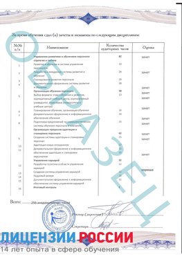 Образец приложение к диплому (страница 2) Новошахтинский Профессиональная переподготовка сотрудников 